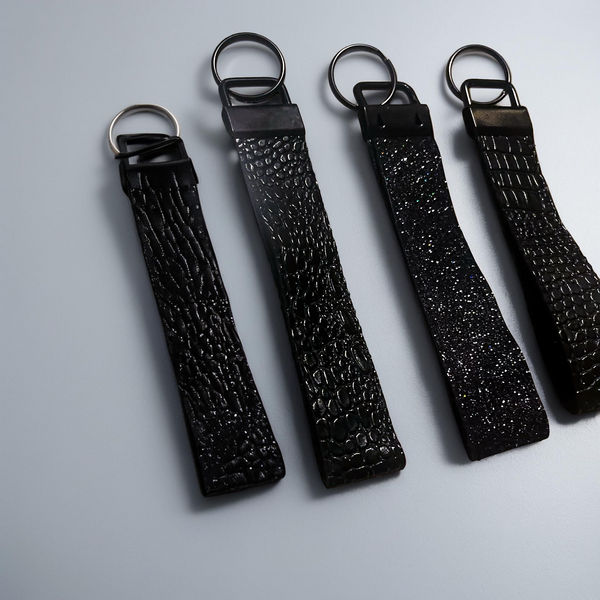 Kingchopz Black Croc.Wristlet keychain