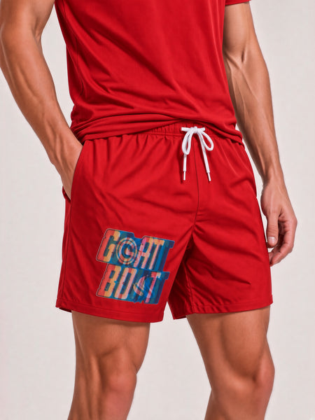 Red Glitch Shorts