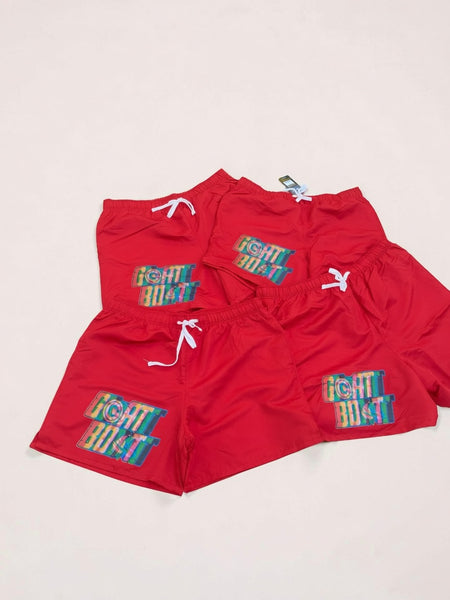 Red Glitch Shorts
