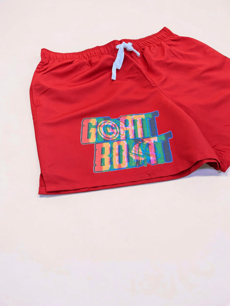 Red Glitch Shorts