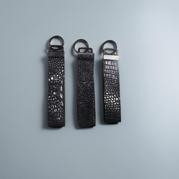 Kingchopz Black Croc.Wristlet keychain