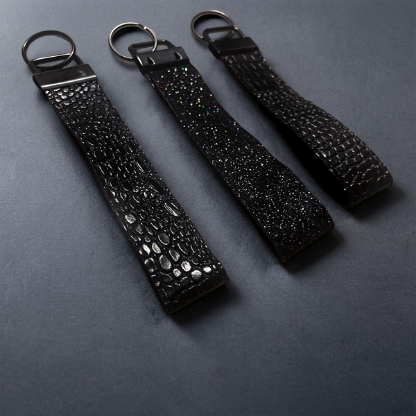 Kingchopz Black Croc.Wristlet keychain